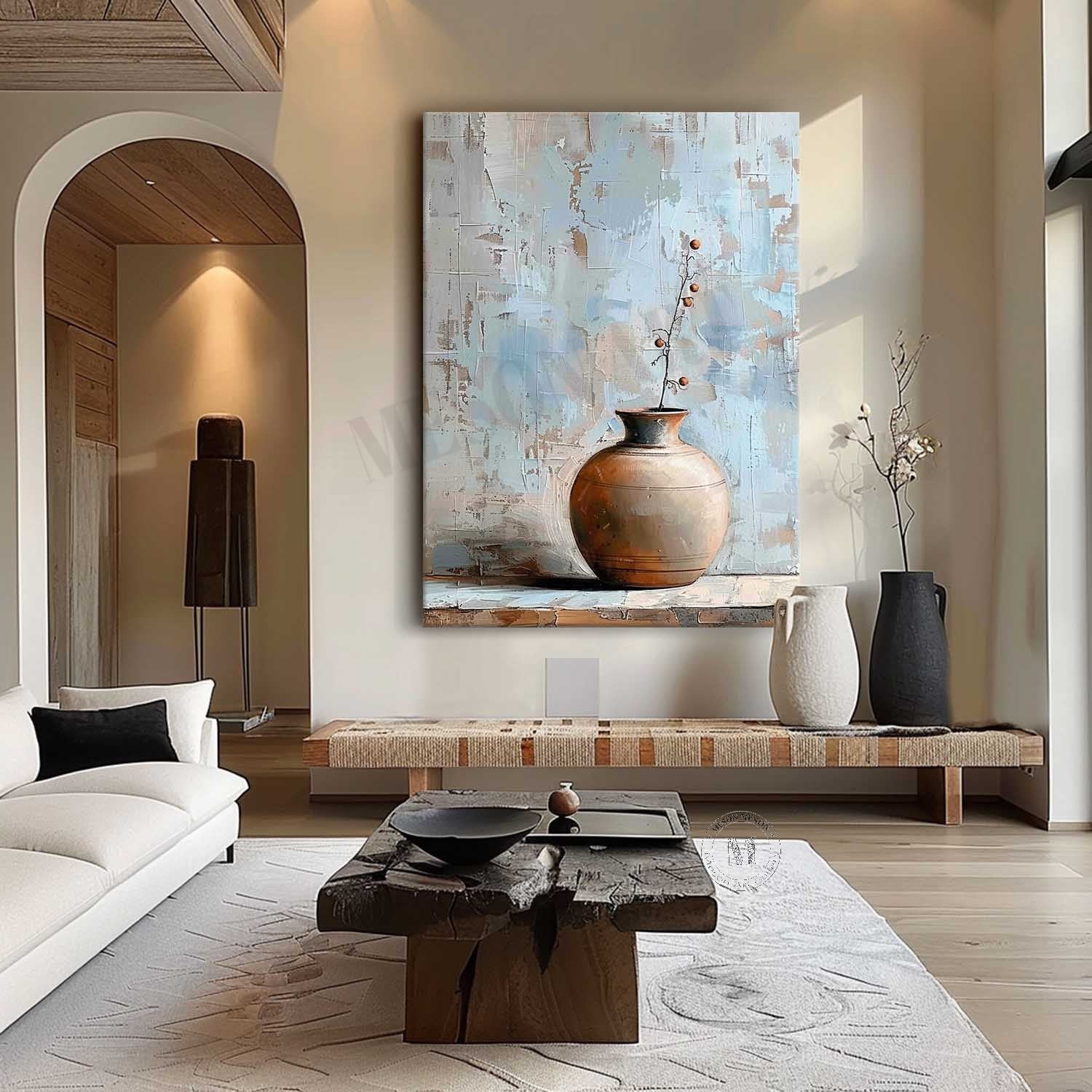 Grey Vase Canvas Wall Art Vase Still Life Art for Sale Ceramic Vase Decorative Painting