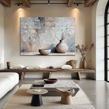 Large Grey Vase Canvas Wall Art Decor Ceramic Vase Art Ceramic Vase Still Life Paintings For Sale