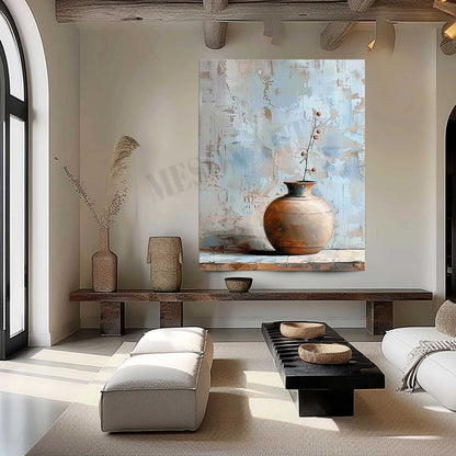 Grey Vase Canvas Wall Art Vase Still Life Art for Sale Ceramic Vase Decorative Painting