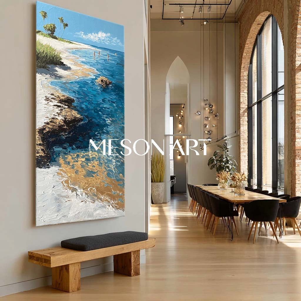 Ocean View Wall Art Beach Sunset Canvas Coastal Landscape Art Summer Beach Decor