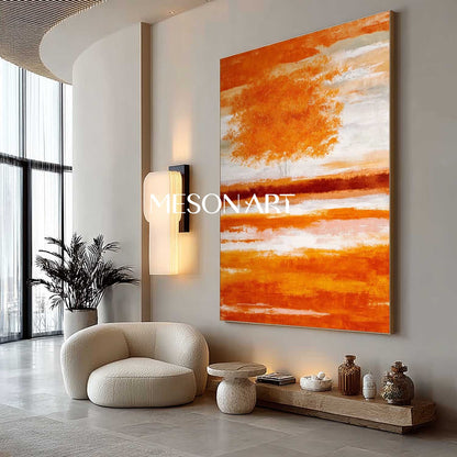 Fall Decor Wall Art Decor Autumn Abstract Canvas for Living Room