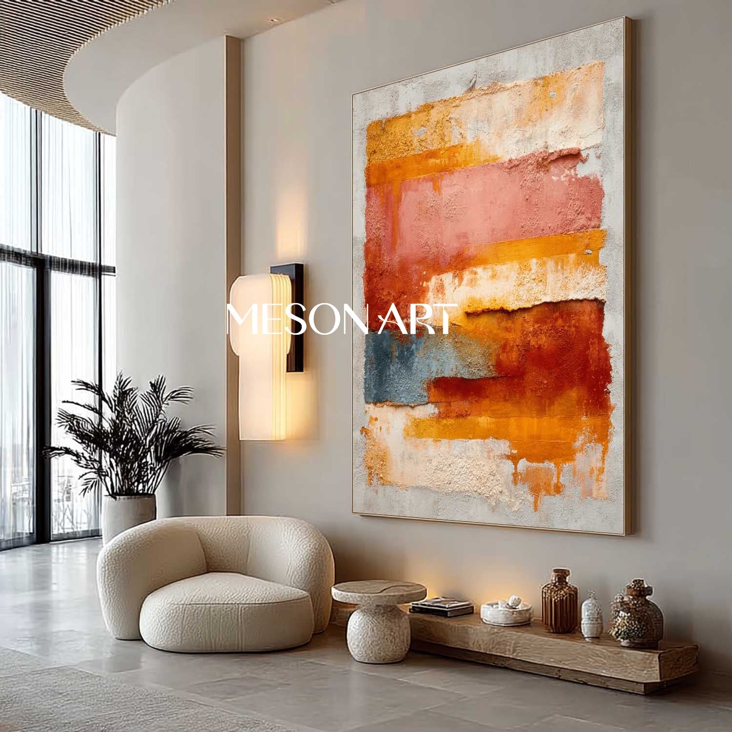 Fall Home Decor Wall Art Oversized Autumn Colors Abstract Painting