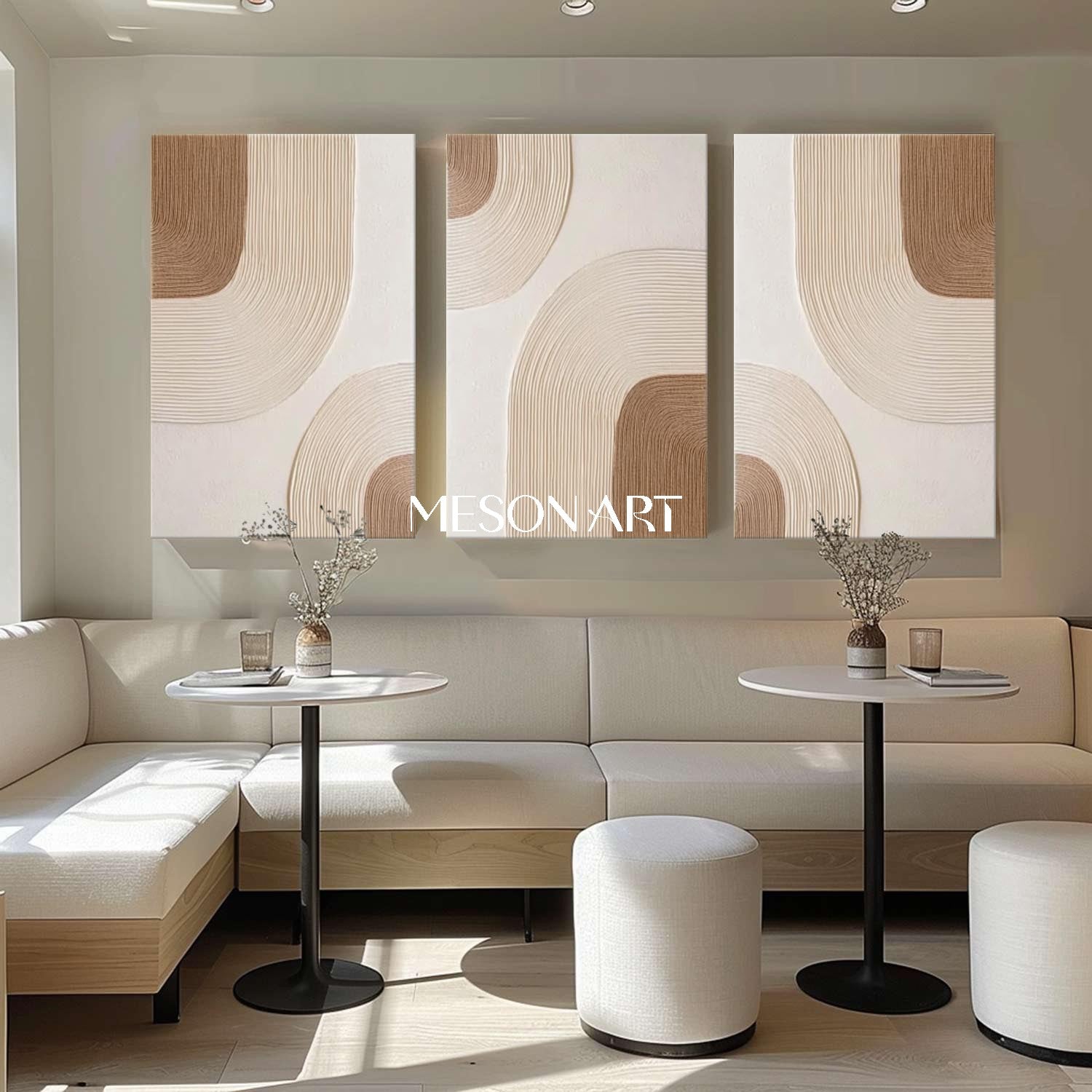 3-Piece Bohemian Wall Art – Abstract Textured Canvas for Modern Homes