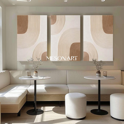 3-Piece Bohemian Wall Art – Abstract Textured Canvas for Modern Homes