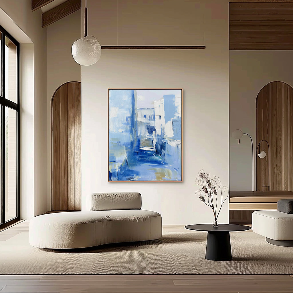 Large Light Blue Abstract Art Canvas for Sale Light Blue Abstract Township Canvas Wall Art Decor
