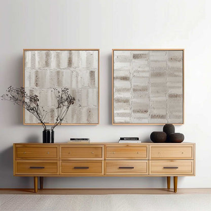 Large Light Grey Abstract Canvas Art Set of 2 Light Grey Texture Painting Light Grey Wall Art Decor