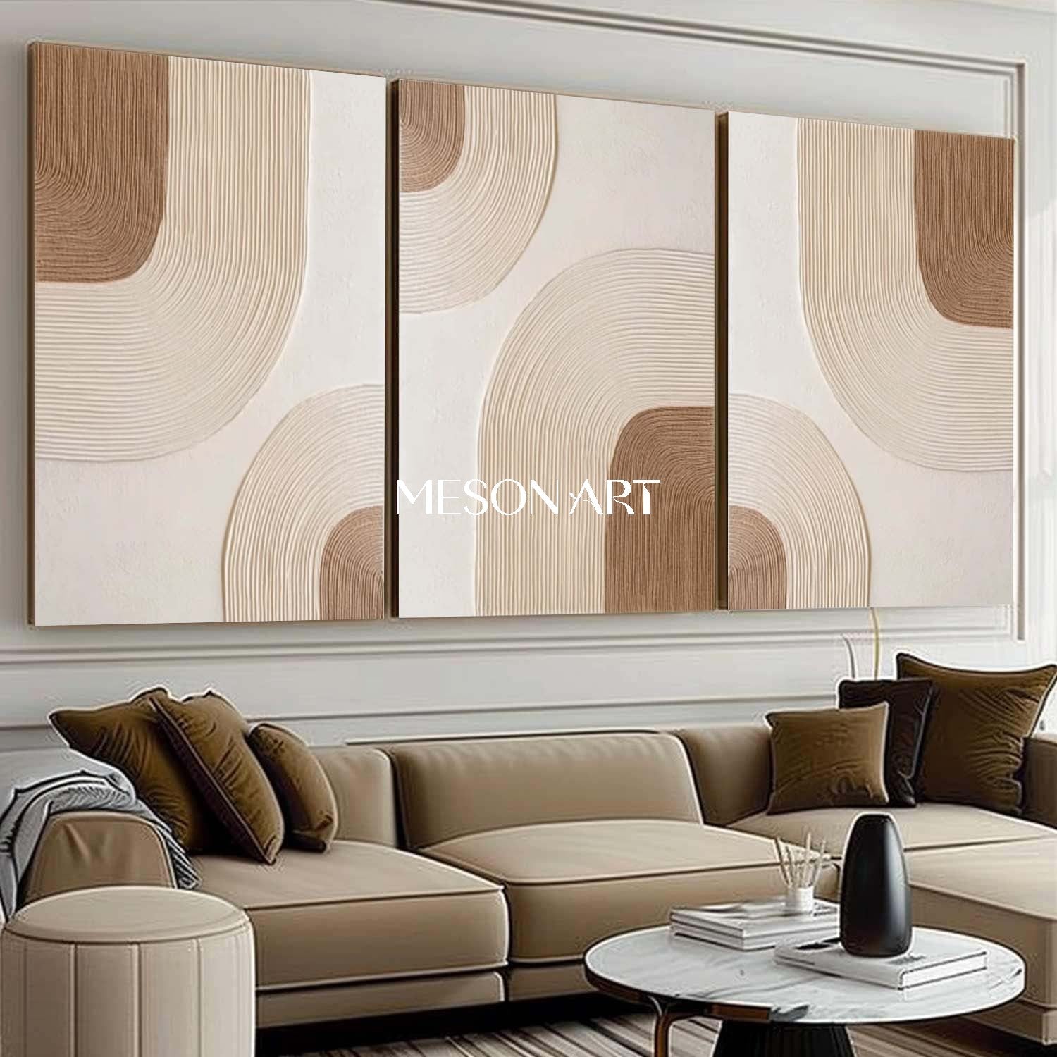3-Piece Bohemian Wall Art – Abstract Textured Canvas for Modern Homes