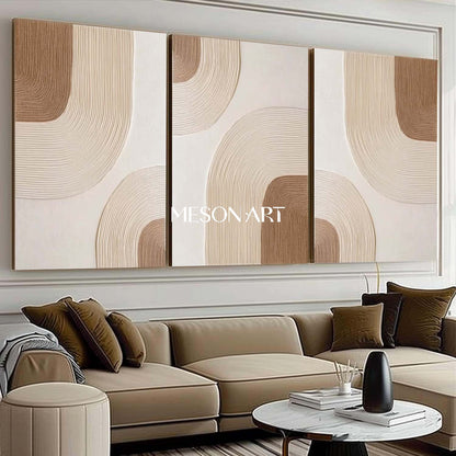 3-Piece Bohemian Wall Art – Abstract Textured Canvas for Modern Homes