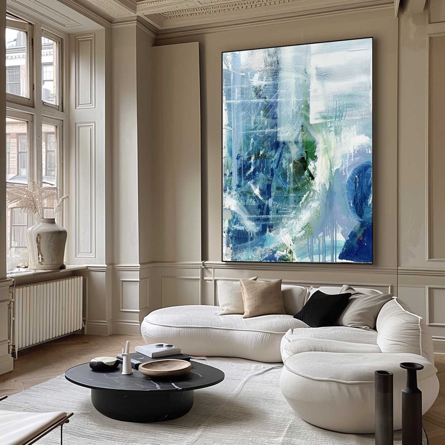 Blue and White Abstract Textures Paintings Blue and White Abstract Art Blue and White Abstract Canvas
Wall Art Decor