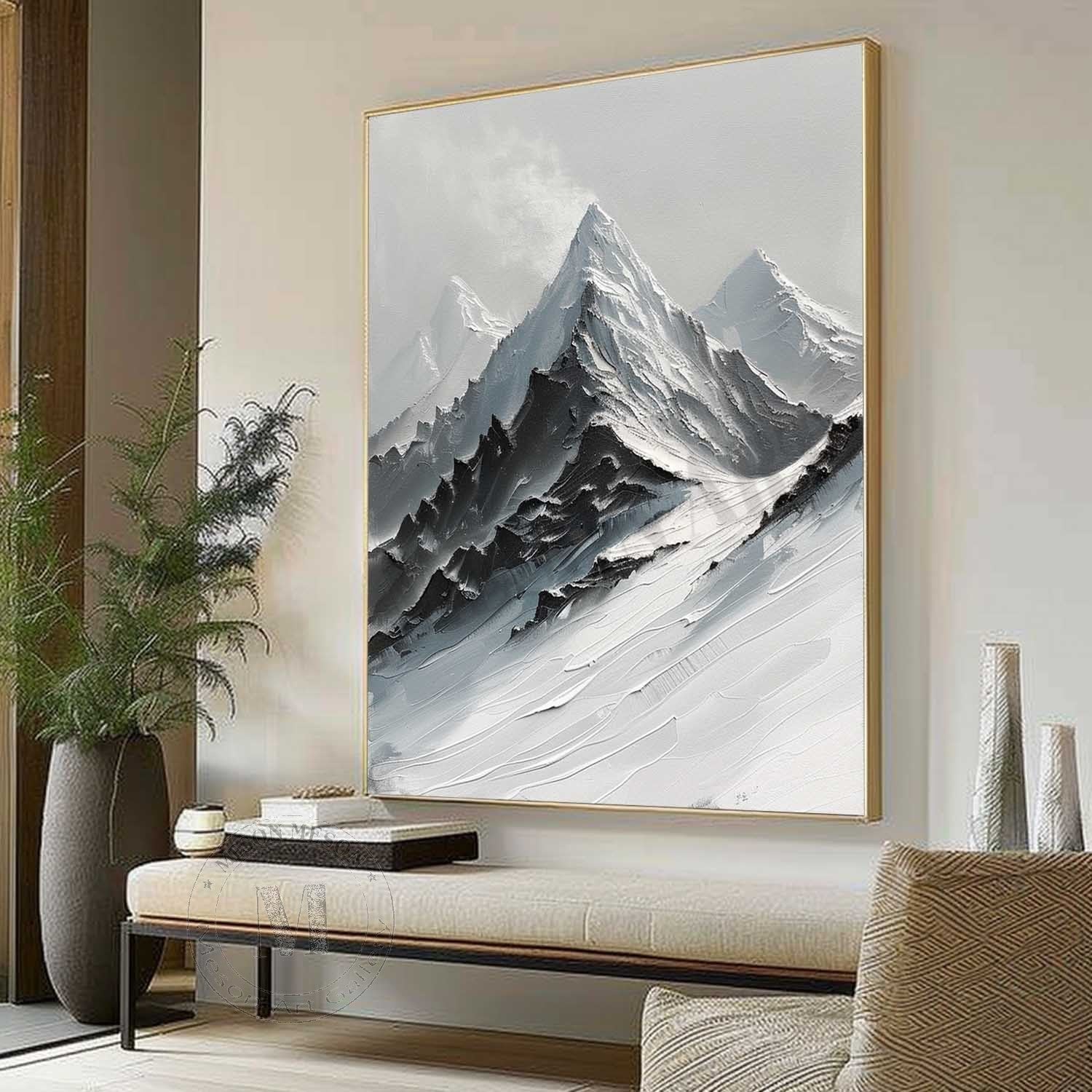 White Black Swiss Snow Mountain Landscape Canvas Art for Sale Swiss Snow Mountain Wall Art Decor
