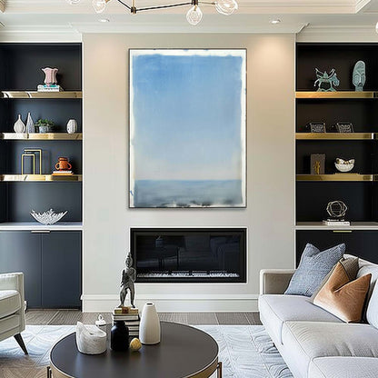 Large Light Blue Abstract Art for Sale Modern Light Blue Abstract Canvas Wall Art Decor