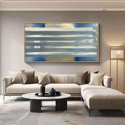 Large Green and Blue Abstract Art Modern Green and Blue Abstract Canvas Wall Decor Hanging Painting