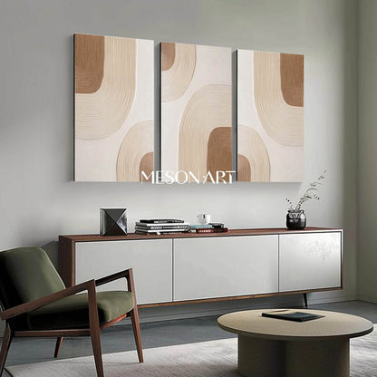 3-Piece Bohemian Wall Art – Abstract Textured Canvas for Modern Homes