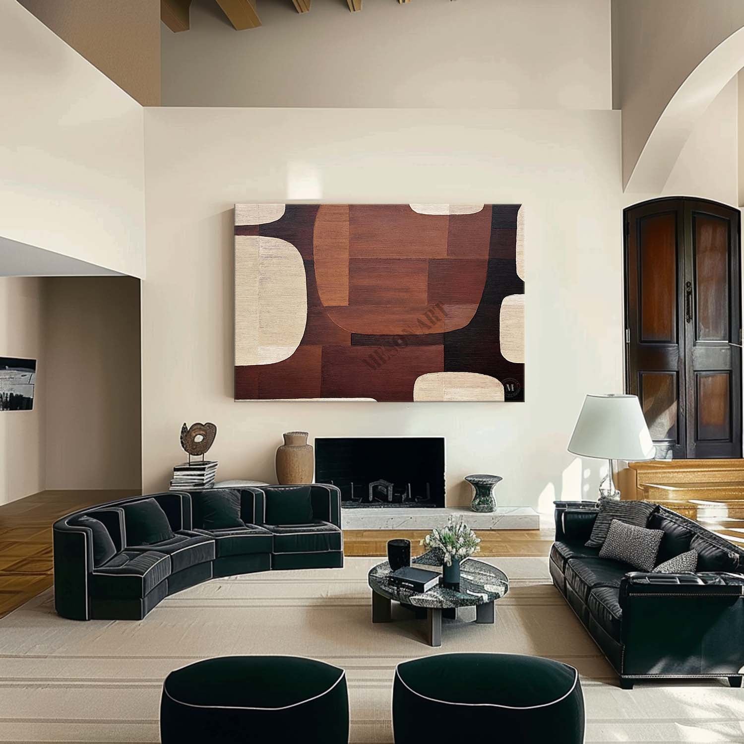 Large Beige and Brown Minimalist Abstract Art Brown and Beige Canvas Art Wall Painting