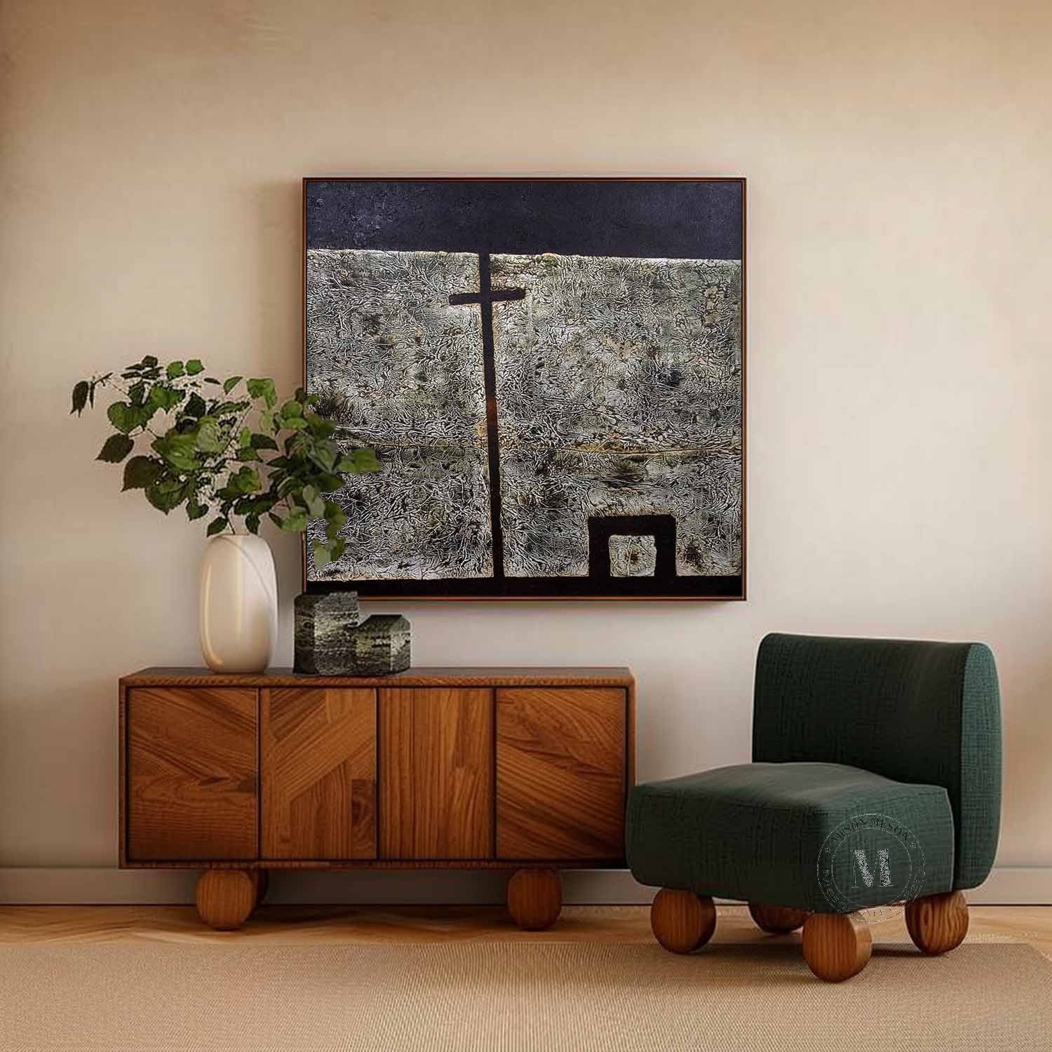 Black and White Textured Paintings for Sale Black and White Minimalist Abstract Canvas Wall Art