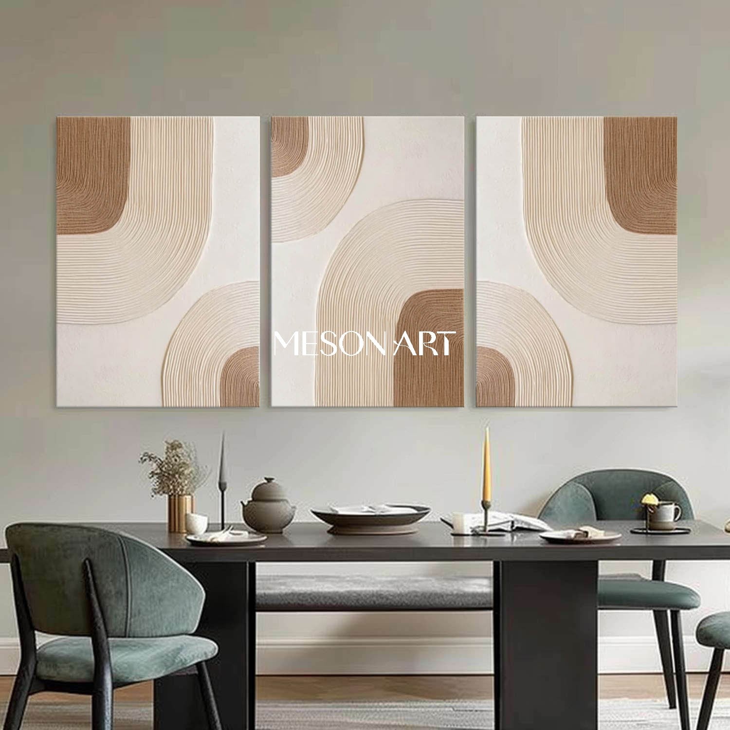 3-Piece Bohemian Wall Art – Abstract Textured Canvas for Modern Homes
