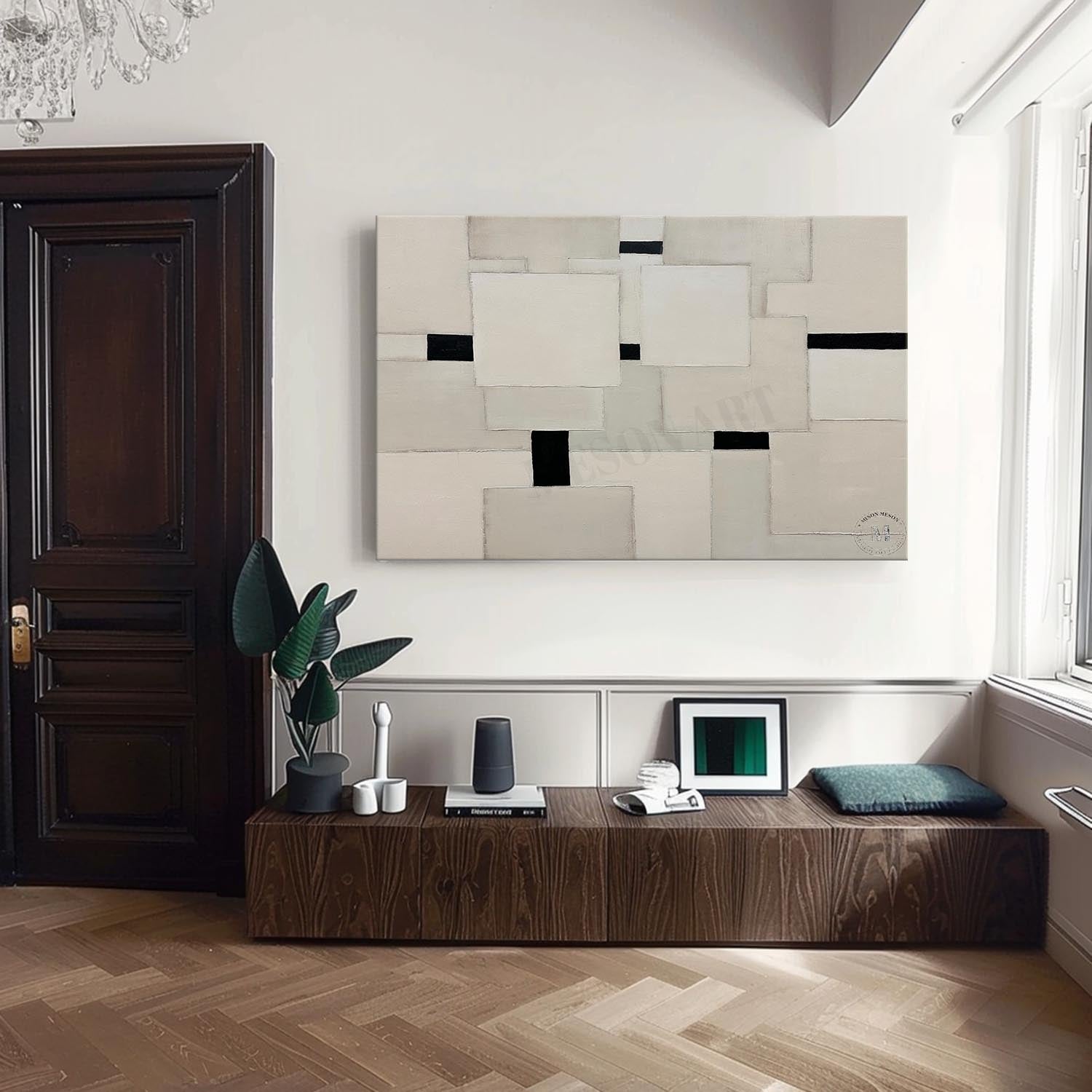 Large Beige Abstract Textured Canvas Painting for Sale Beige Minimalist Abstract Art Wall Decor