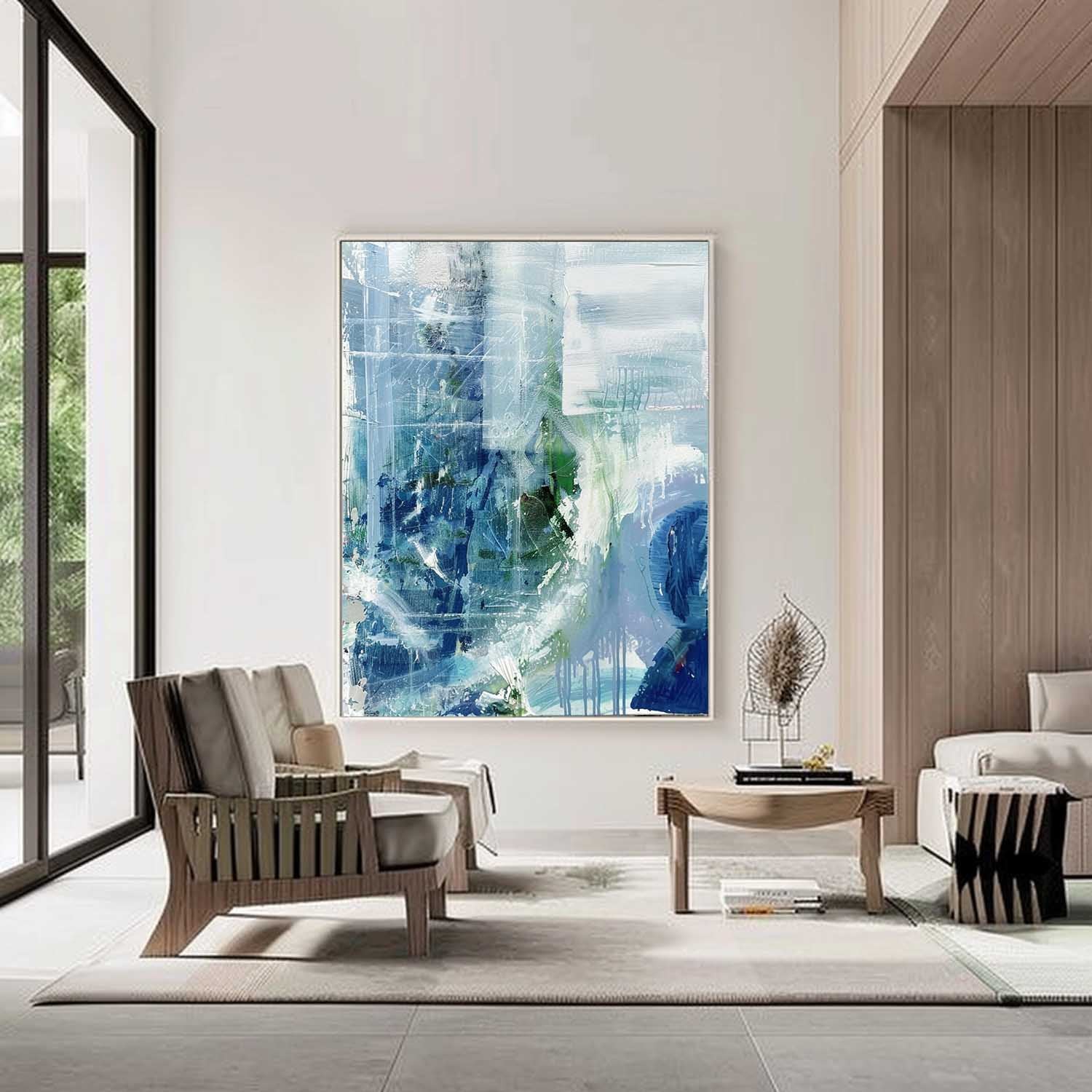 Blue and White Abstract Textures Paintings Blue and White Abstract Art Blue and White Abstract Canvas
Wall Art Decor