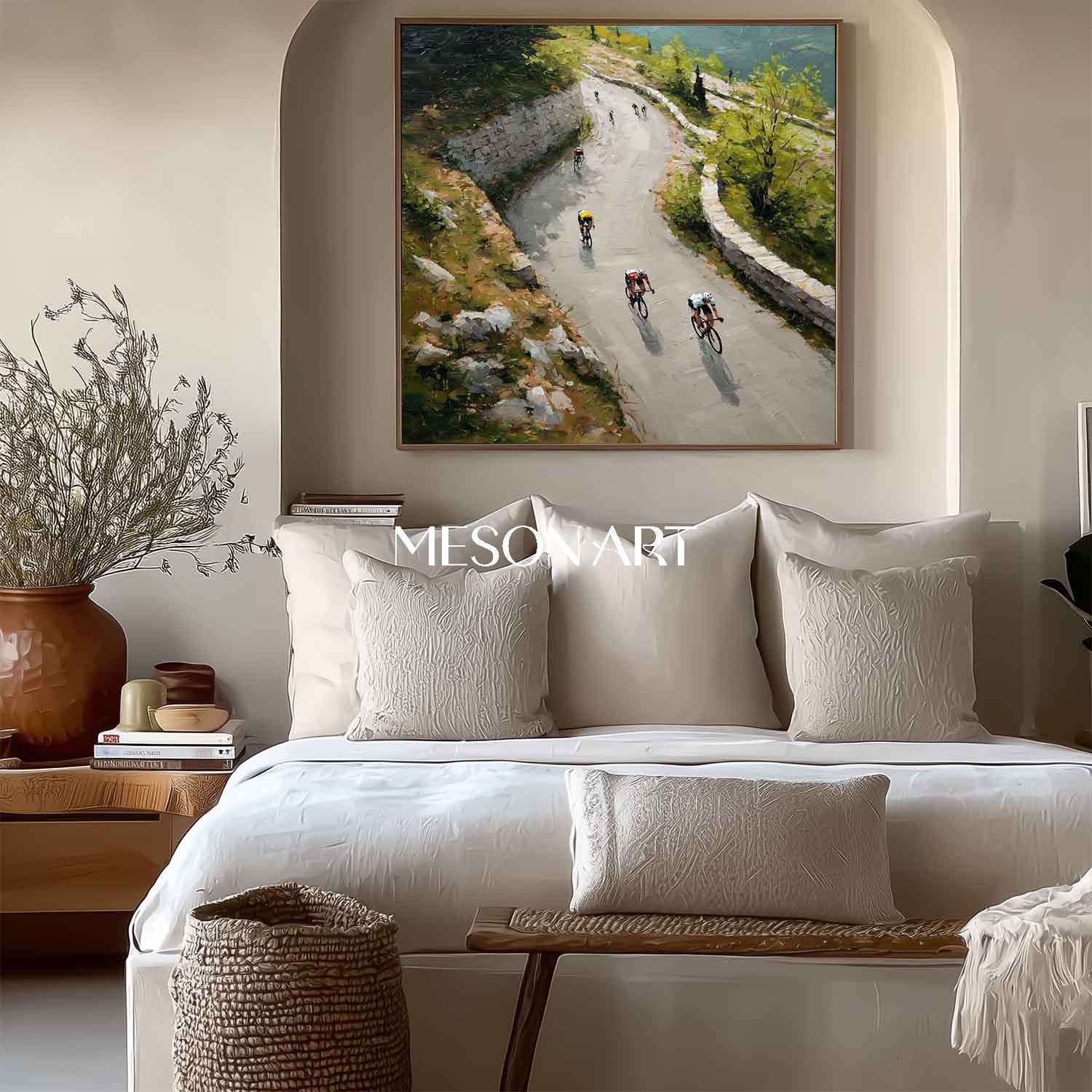 Original Sport Landscape Wall Art Textured Framed Canvas Entryway
