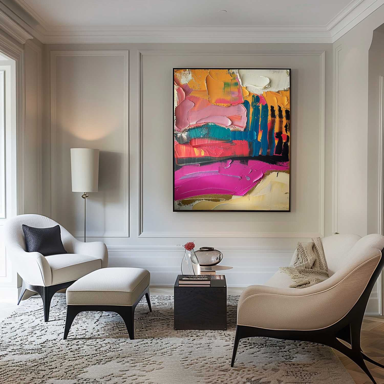 Colorful Abstract Texture Painting Colorful Textured Canvas Wall Art Decor Colorful Abstract Art for Sale
