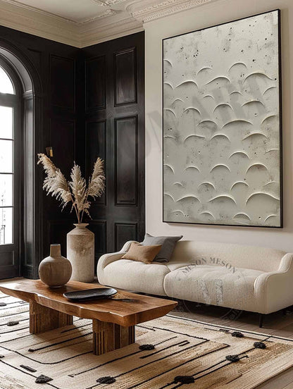 3D Beige Minimalist Canvas Art for Sale Beige Plaster Minimalist Abstract Texture Wall Painting