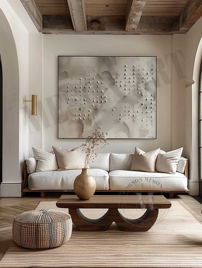 3D Gray Minimalist Abstract Canvas Art Gray Minimalist Textured Painting Wabi Sabi Art