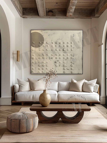 3D Beige Minimalist Abstract Art Canvas for Sale Wabi Sabi Wall Decor Beige Minimalist Texture Painting