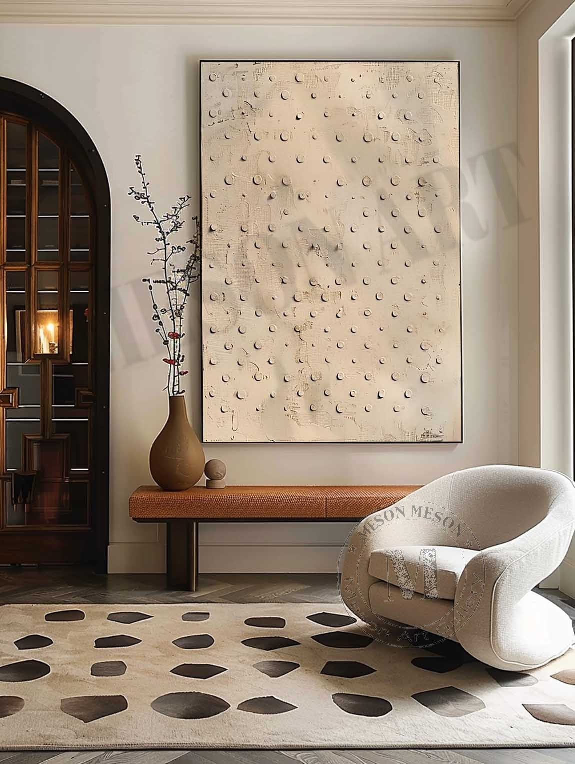 3D Earthy Minimalist Abstract Canvas Art Earthy Minimalist Textured Painting Wabi-Sabi Wall Art