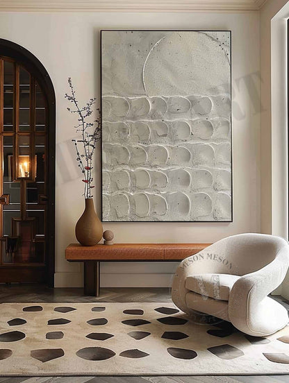 3D Beige Plaster Canvas Art for Sale Beige Plaster Minimalist Abstract Texture Wall Painting