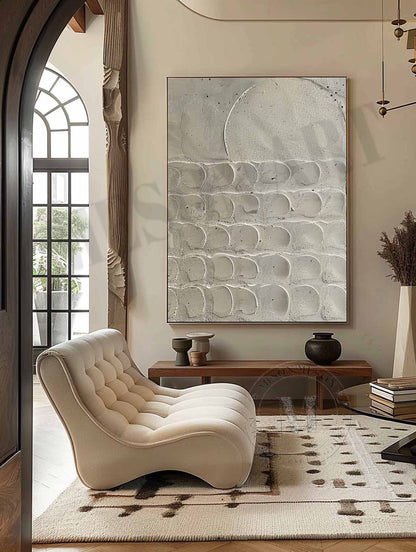 3D Beige Plaster Canvas Art for Sale Beige Plaster Minimalist Abstract Texture Wall Painting