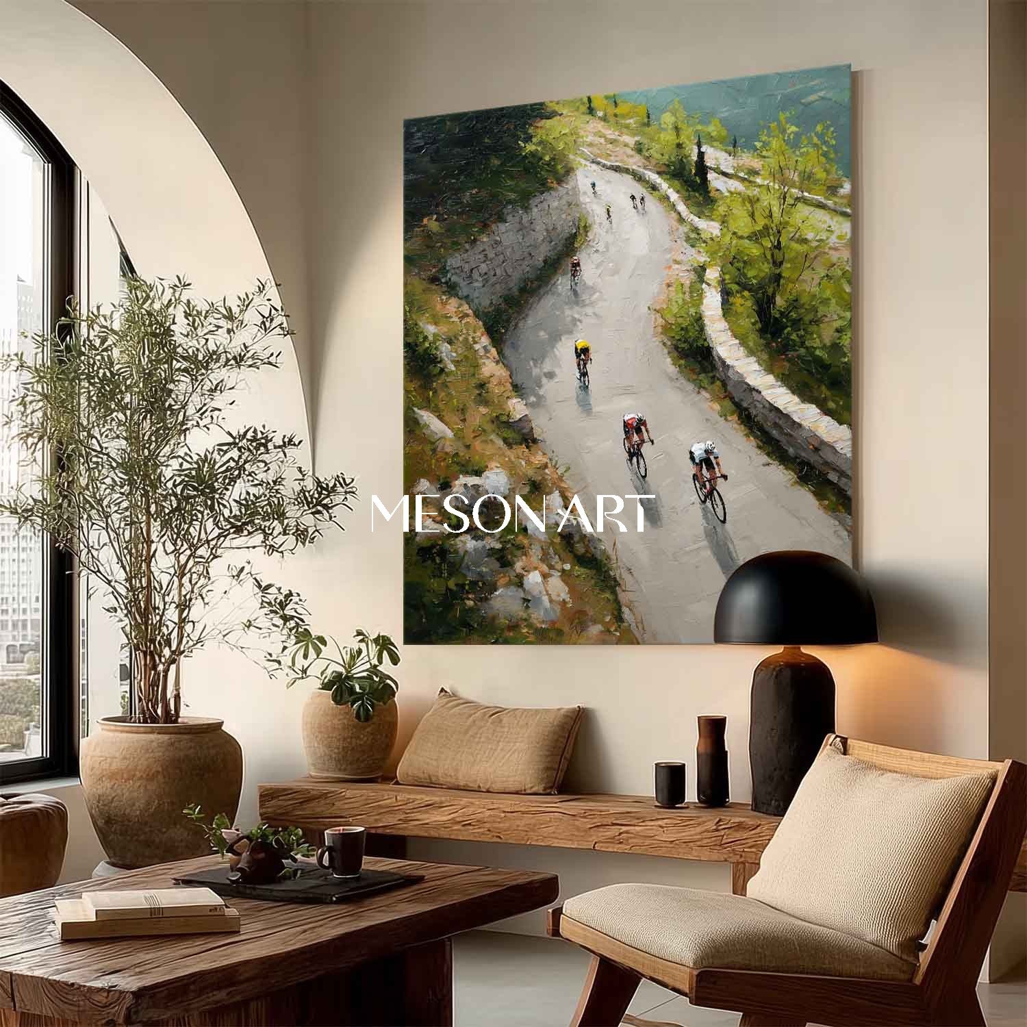 Original Sport Landscape Wall Art Textured Framed Canvas Entryway