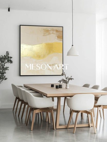 Large Gold Textured Painting Beige and Gold Minimalist Abstract Canvas Art Gold Abstract Wall Art