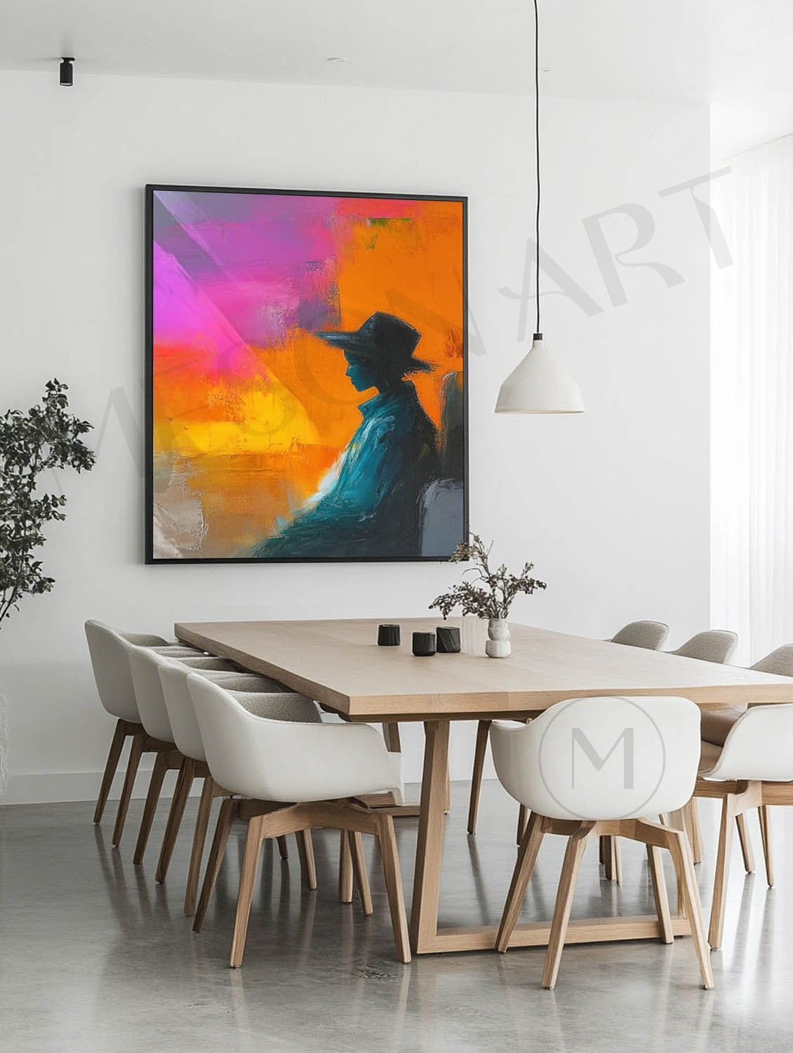Large Colorful Abstract Female Canvas Art Contemporary Palette Abstract Girl Wall Art Palette Girl Oil Painting