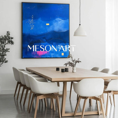 Large Blue Abstract Art For Sale Blue Abstract Minimalist Landscape Canvas Wall Painting For Sale