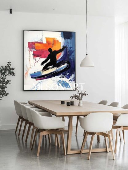 Large Surfer Pop Abstract Art for Sale Surfer Pop Canvas Wall Art Decor Surfer Abstract Painting