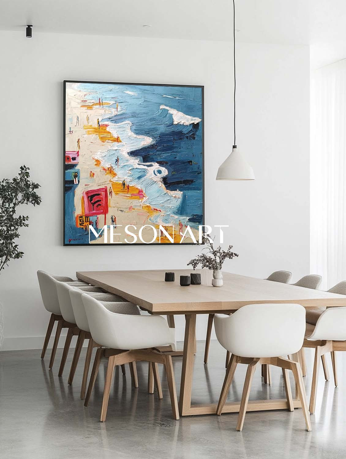 Large 3D Sea Beach Wall Decor Painting Ocean Waves Beach Abstract Texture Canvas Art for Sale