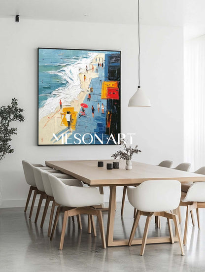 3D Seaside Beach Texture Wall Art Decoration Ocean Waves Beach Abstract Texture Canvas Paintings