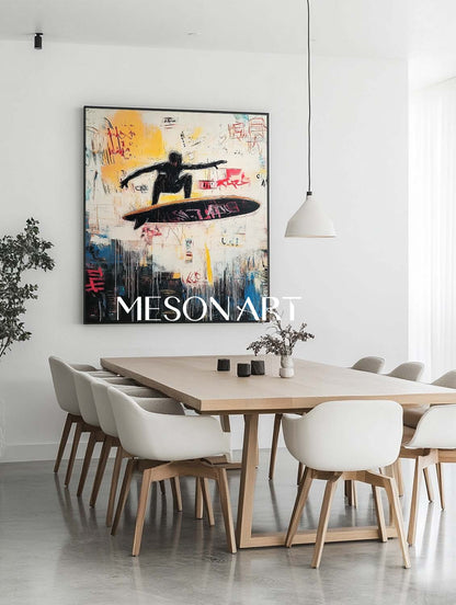 Large Cool Surfer Graffiti Abstract Canvas Art for Sale Cool Surfer Abstract Wall Art Decor