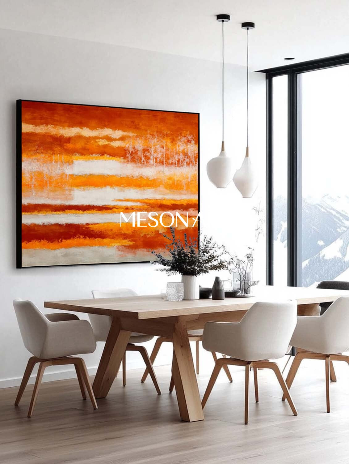 Autumn Abstract Painting Large Textured Canvas with Fall Colors