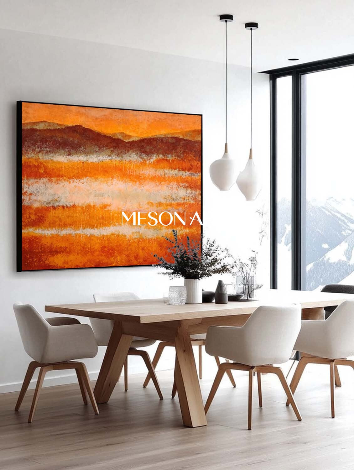 Fall Art Wall Decor Abstract Autumn Colors Canvas for Modern Decor