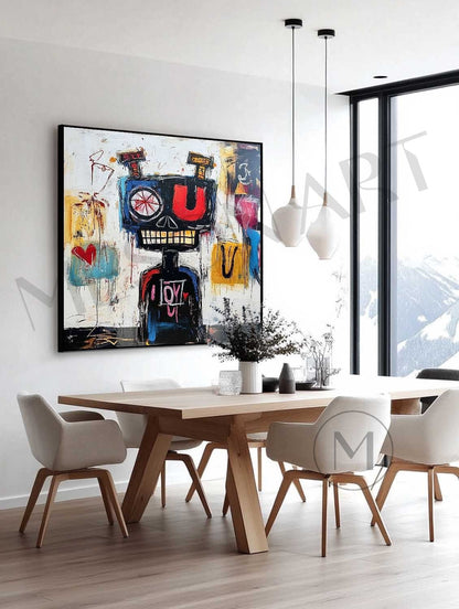 Large LOVE Graffiti Portrait Abstract Painting LOVE Graffiti Abstract Canvas Wall Art Decor