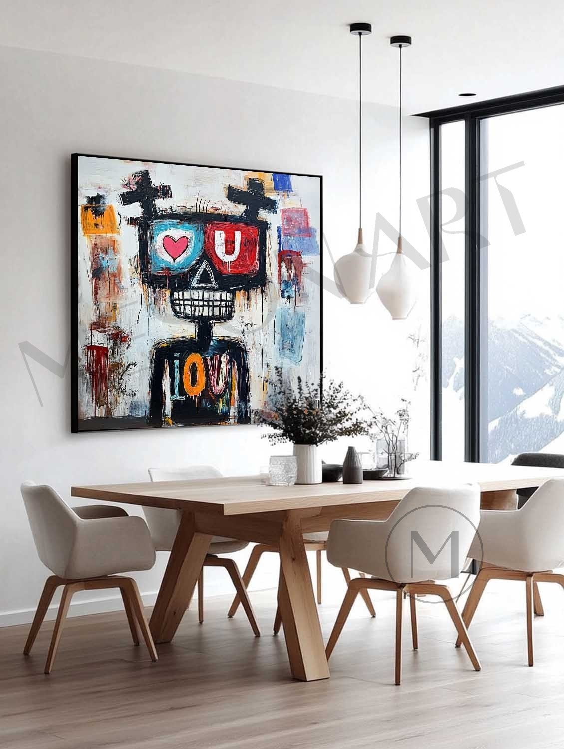 Large Love Graffiti Portrait Abstract Painting Love Graffiti Abstract Canvas Wall Art Decoration