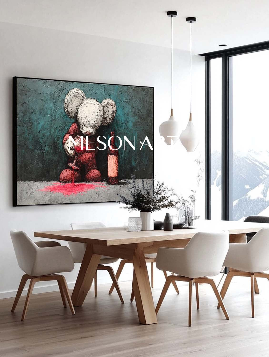 Large Contemporary Red Wine Pop Art Kaws Abstract Pop Art Red Wine Modern Abstract Canvas Art