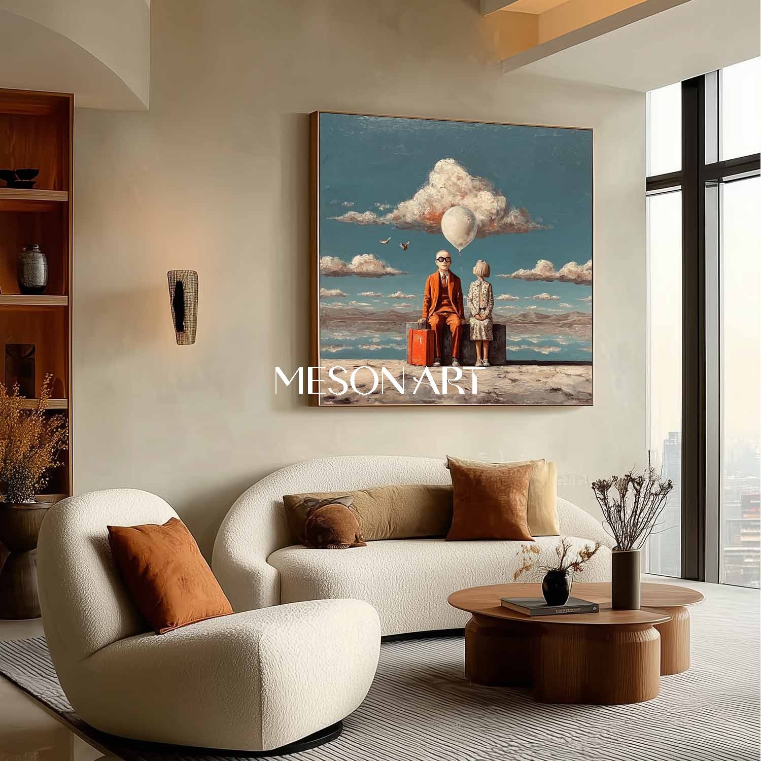 Dreamy Blue Sky Surrealist Art Framed Canvas Oversized Bedroom Shop Now