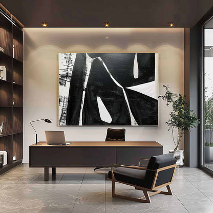 Large Black and White Minimalist Art for Sale Black and White Art on Canvas Modern Black and White Wall Art