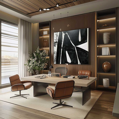 Large Black and White Minimalist Art for Sale Black and White Art on Canvas Modern Black and White Wall Art