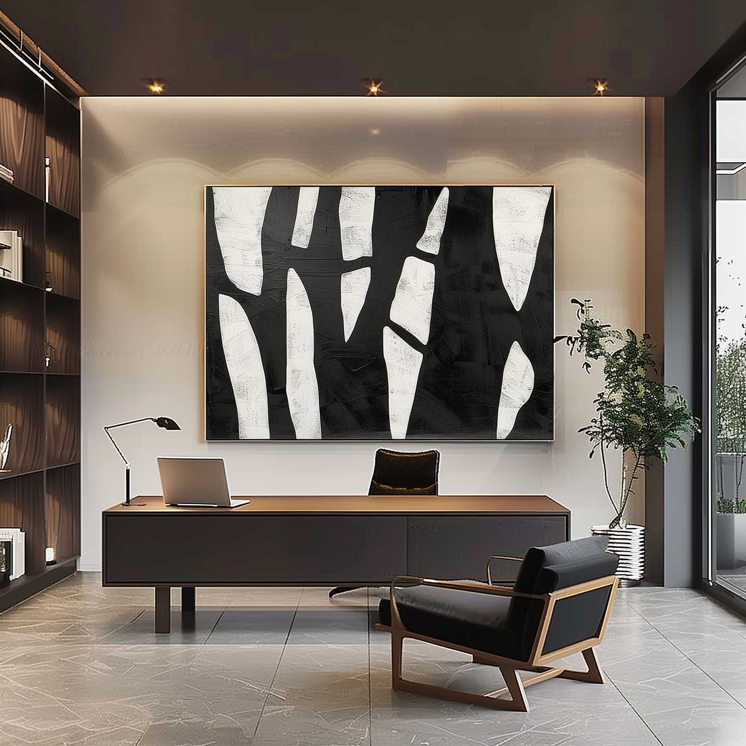 Large Black and White Minimalist Art for Sale Black and White Art on Canvas Modern Black and White Wall Art