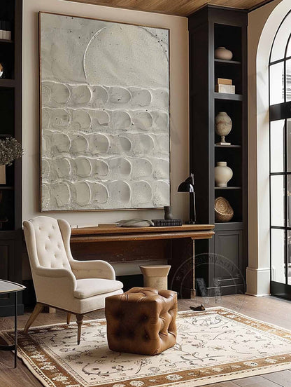 3D Beige Plaster Canvas Art for Sale Beige Plaster Minimalist Abstract Texture Wall Painting