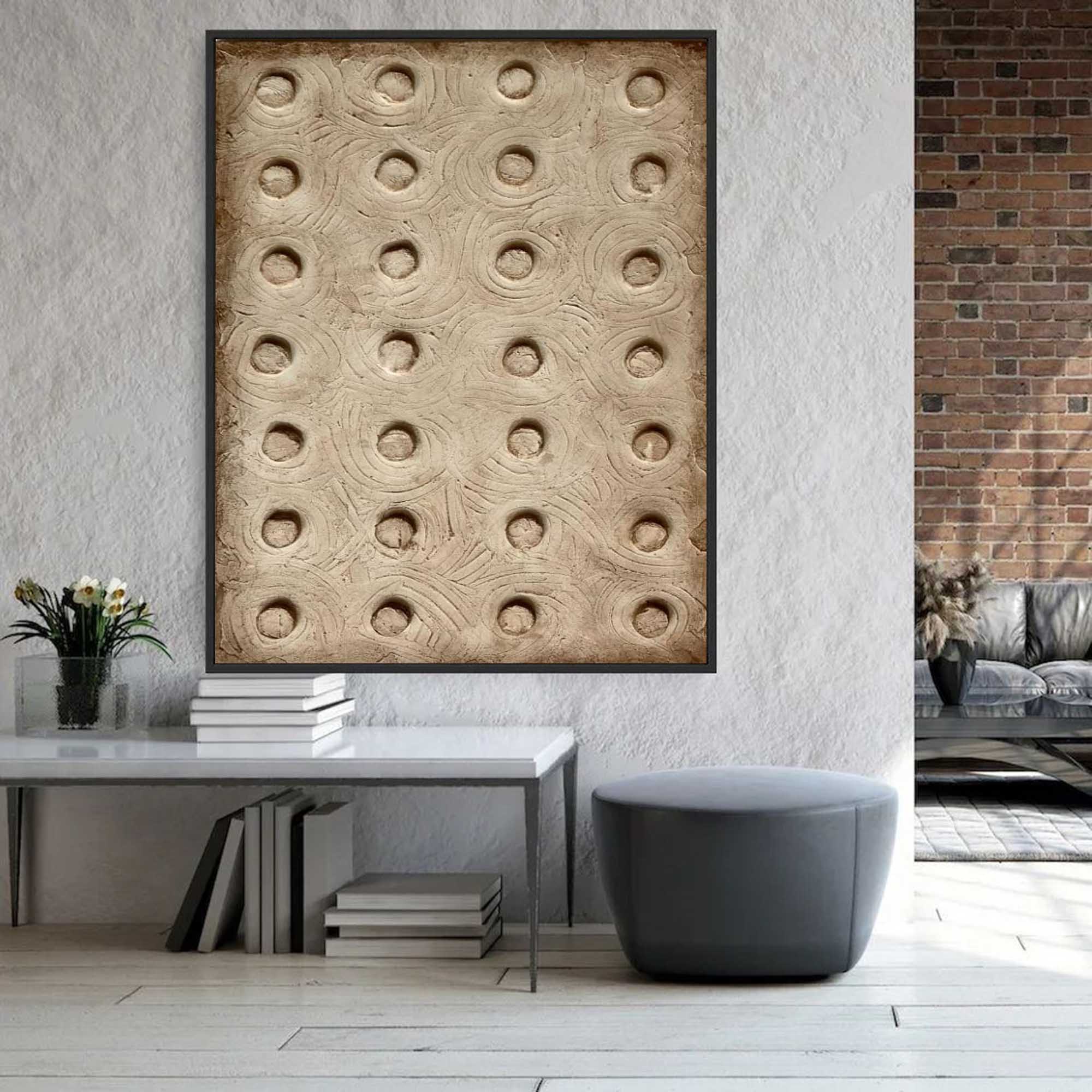 3D Brown Textured Abstract Painting Wabi Sabi Wall Art Wabi Sabi Paintings Brown Textured Canvas Art