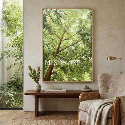 Big Green Textured Tree Painting Green Tree Textured Canvas Wall Art 3D Green Tree Acrylic Painting